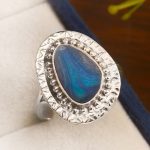 Australian Opal Size US 9 925 Sterling Silver Ring (REXT11-110)