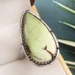 Mint Chrysoprase Size US 11 925 Sterling Silver Ring (REXT71-32)