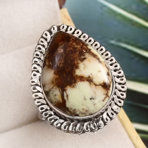 Mint Chrysoprase Size US 12 925 Sterling Silver Ring (REXT71-28)