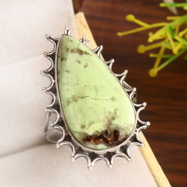 Mint Chrysoprase Size US 11 925 Sterling Silver Ring (REXT71-26)