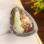 Mint Chrysoprase Size US 9 925 Sterling Silver Ring (REXT71-20)