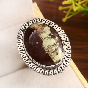 Mint Chrysoprase Size US 10 925 Sterling Silver Ring (REXT71-25)