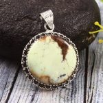 Mint Chrysoprase 1.25" 925 Sterling Silver Pendant (REXT71-57)