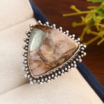 Amazonite Infused Pink Opal Size US 12 925 Sterling Silver Ring (REXT24-191)