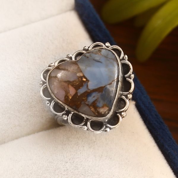 Amazonite Infused Pink Opal Size US 6 925 Sterling Silver Ring (REXT24-154)