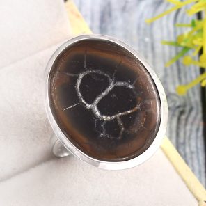 Septarian Size US 12 925 Sterling Silver Ring (RS54-361)