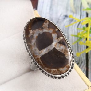 Septarian Size US 12 925 Sterling Silver Ring (RS54-309)