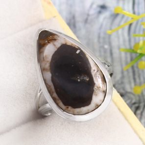 Septarian Size US 8 925 Sterling Silver Ring (RS54-338)