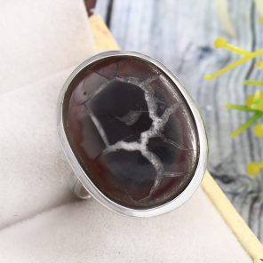 Septarian Size US 10 925 Sterling Silver Ring (RS54-350)