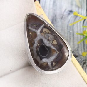 Septarian Size US 8 925 Sterling Silver Ring (RS54-339)