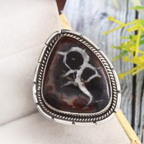 Septarian Size US 11 925 Sterling Silver Ring (RS54-315)