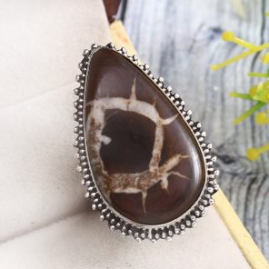 Septarian Size US 8 925 Sterling Silver Ring (RS54-282)