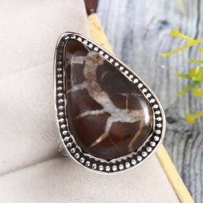 Septarian Size US 12 925 Sterling Silver Ring (RS54-310)