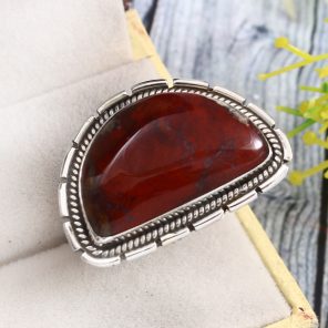 Poppy Jasper Size US 11 925 Sterling Silver Ring (RS54-367)
