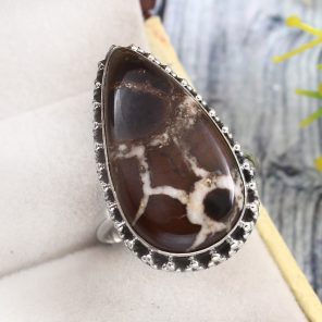Septarian Size US 12 925 Sterling Silver Ring (RS54-311)