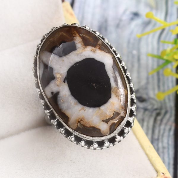 Septarian Size US 10 925 Sterling Silver Ring (RS54-292)