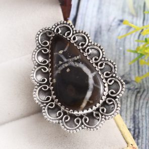 Septarian Size US 10 925 Sterling Silver Ring (RS54-293)