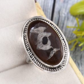 Septarian Size US 11 925 Sterling Silver Ring (RS54-303)