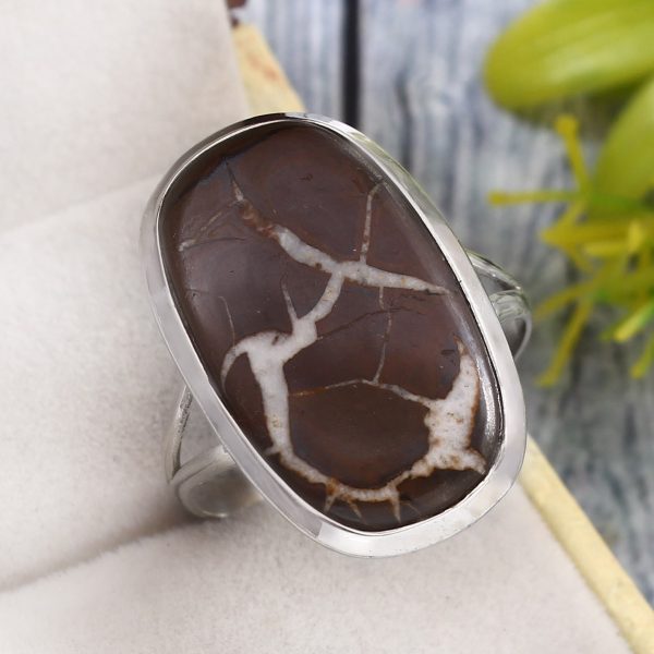 Septarian Size US 12 925 Sterling Silver Ring (RS54-364)