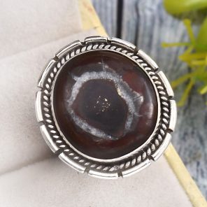 Septarian Size US 8 925 Sterling Silver Ring (RS54-317)