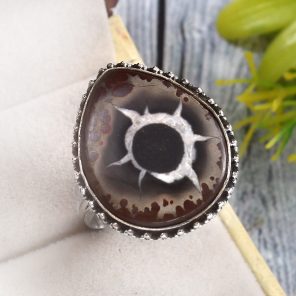Septarian Size US 12 925 Sterling Silver Ring (RS54-313)
