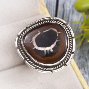 Septarian Size US 10 925 Sterling Silver Ring (RS54-319)