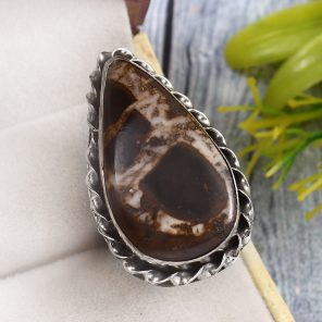 Septarian Size US 7 925 Sterling Silver Ring (RS54-278)