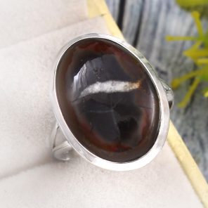 Septarian Size US 10 925 Sterling Silver Ring (RS54-355)