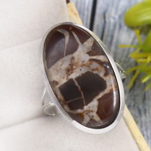 Septarian Size US 12 925 Sterling Silver Ring (RS54-366)