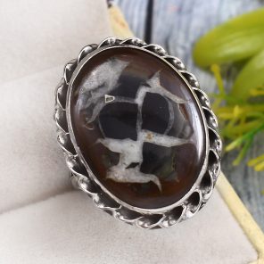 Septarian Size US 11 925 Sterling Silver Ring (RS54-308)