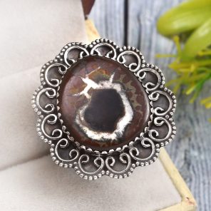 Septarian Size US 10 925 Sterling Silver Ring (RS54-299)