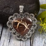 Septarian 1.25" 925 Sterling Silver Pendant (RS54-371)