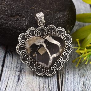 Septarian 1.25" 925 Sterling Silver Pendant (RS54-372)