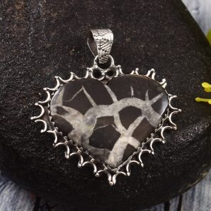 Septarian 1.25" 925 Sterling Silver Pendant (RS54-374)