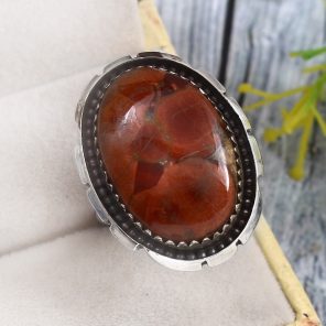 Poppy Jasper Size US 11 925 Sterling Silver Ring (REXT12-47)