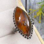 Poppy Jasper Size US 8 925 Sterling Silver Ring (REXT12-25)