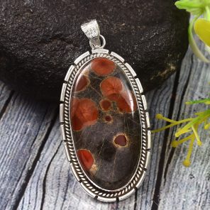 Poppy Jasper 2" 925 Sterling Silver Pendant (REXT12-19)
