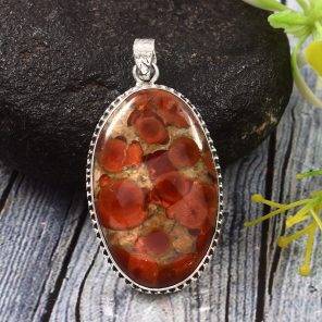 Poppy Jasper 2" 925 Sterling Silver Pendant (REXT12-7)