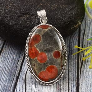 Poppy Jasper 2" 925 Sterling Silver Pendant (REXT12-8)