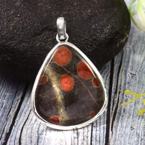 Poppy Jasper 1.75" 925 Sterling Silver Pendant (REXT12-1)