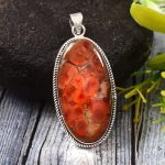 Poppy Jasper 1.75" 925 Sterling Silver Pendant (REXT12-13)