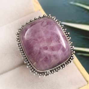 Kunzite Size US 12 925 Sterling Silver Ring (REXT61-77)