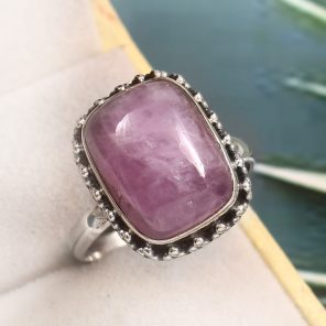 Kunzite Size US 12 925 Sterling Silver Ring (REXT61-80)