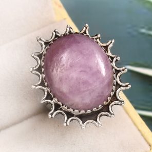 Kunzite Size US 8 925 Sterling Silver Ring (REXT61-56)