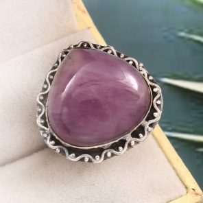 Kunzite Size US 7 925 Sterling Silver Ring (REXT61-53)