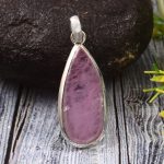 Kunzite 1.5" 925 Sterling Silver Pendant (REXT61-107)