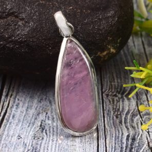 Kunzite 1.5" 925 Sterling Silver Pendant (REXT61-108)