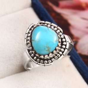 Arizona Turquoise Size US 8 925 Sterling Silver Ring (RS107-39)