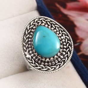 Arizona Turquoise Size US 6 925 Sterling Silver Ring (RS107-52)