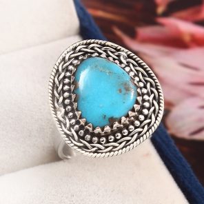 Arizona Turquoise Size US 9 925 Sterling Silver Ring (RS107-44)
